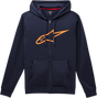 ALPINESTARS Ageless 2 Zip Hoodie - Navy/Orange - 2XL 10385305270322X - Electrek Moto