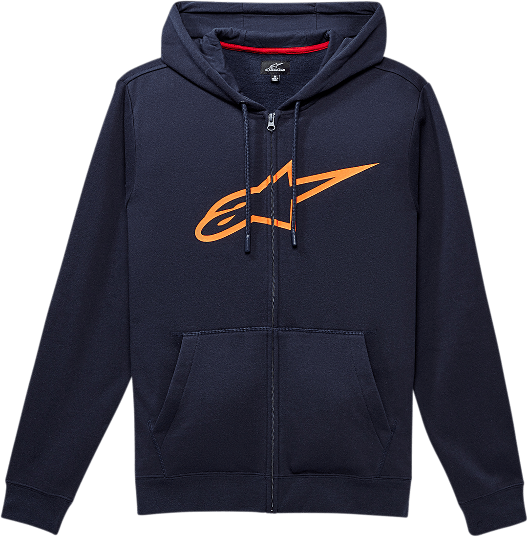 ALPINESTARS Ageless 2 Zip Hoodie - Navy/Orange - XL 1038530527032XL - Electrek Moto