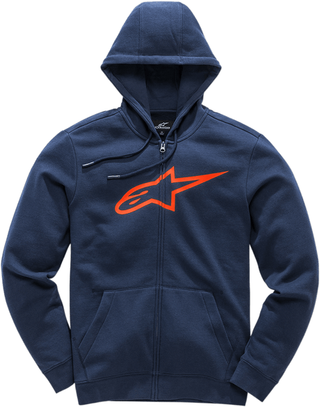 ALPINESTARS Ageless 2 Zip Hoodie - Navy/Red - Medium 1038530527030M - Electrek Moto