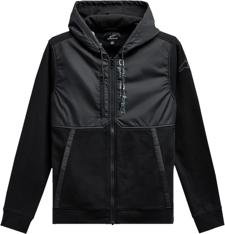 ALPINESTARS Aligned Zip Hoodie - Black/Black - 2XL 12135100010102X - Electrek Moto