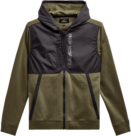 ALPINESTARS Aligned Zip Hoodie - Military/Black - Medium 1213510006910M - Electrek Moto