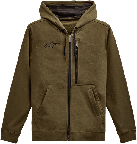 ALPINESTARS Asymmetrical Zip-up Hoodie - Military - XL 121351030690XL - Electrek Moto