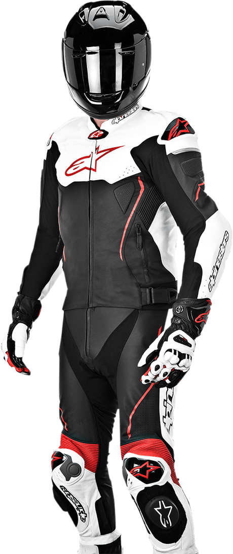 ALPINESTARS Atem v3 2-Piece Leather Suit - Black/White/Red - US 40 / EU 50 3166515-123-50 - Electrek Moto