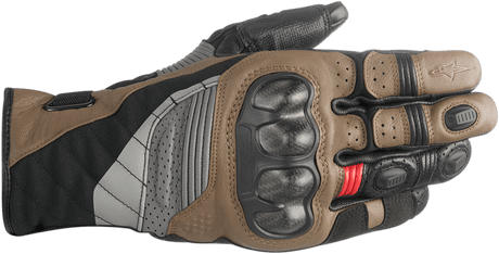 ALPINESTARS Belize Drystar? Gloves - Black/Brown/Red - 2XL 3526718-1813-2X - Electrek Moto