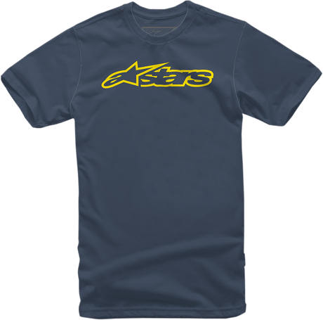 ALPINESTARS Blaze Classic T-Shirt - Navy/Yellow - XL 1032720327050XL - Electrek Moto