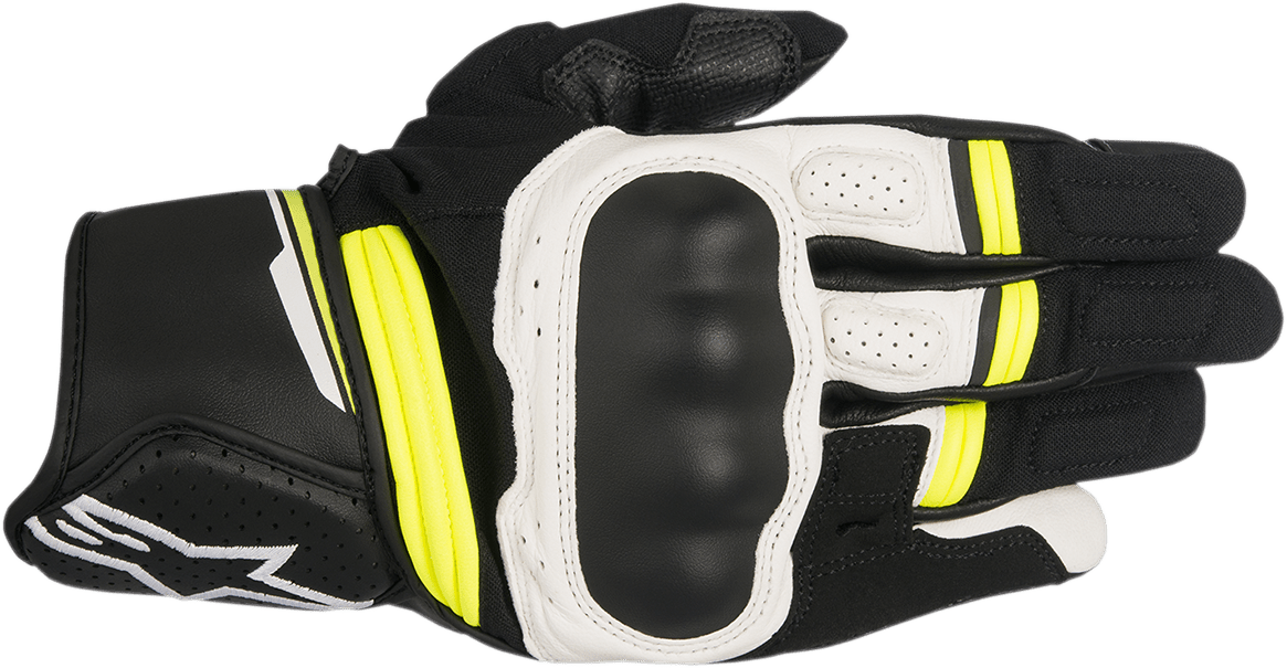 ALPINESTARS Booster Gloves - Black/White/Yellow - 2XL 3566917-125-2X - Electrek Moto