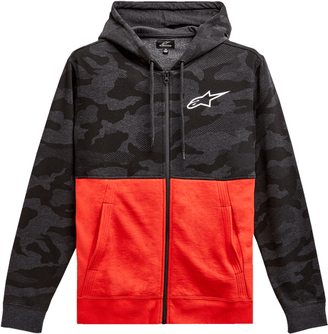 ALPINESTARS Camo Block Hoodie - Charcoal Heather/Warm Red - 2XL 12135105018162X - Electrek Moto