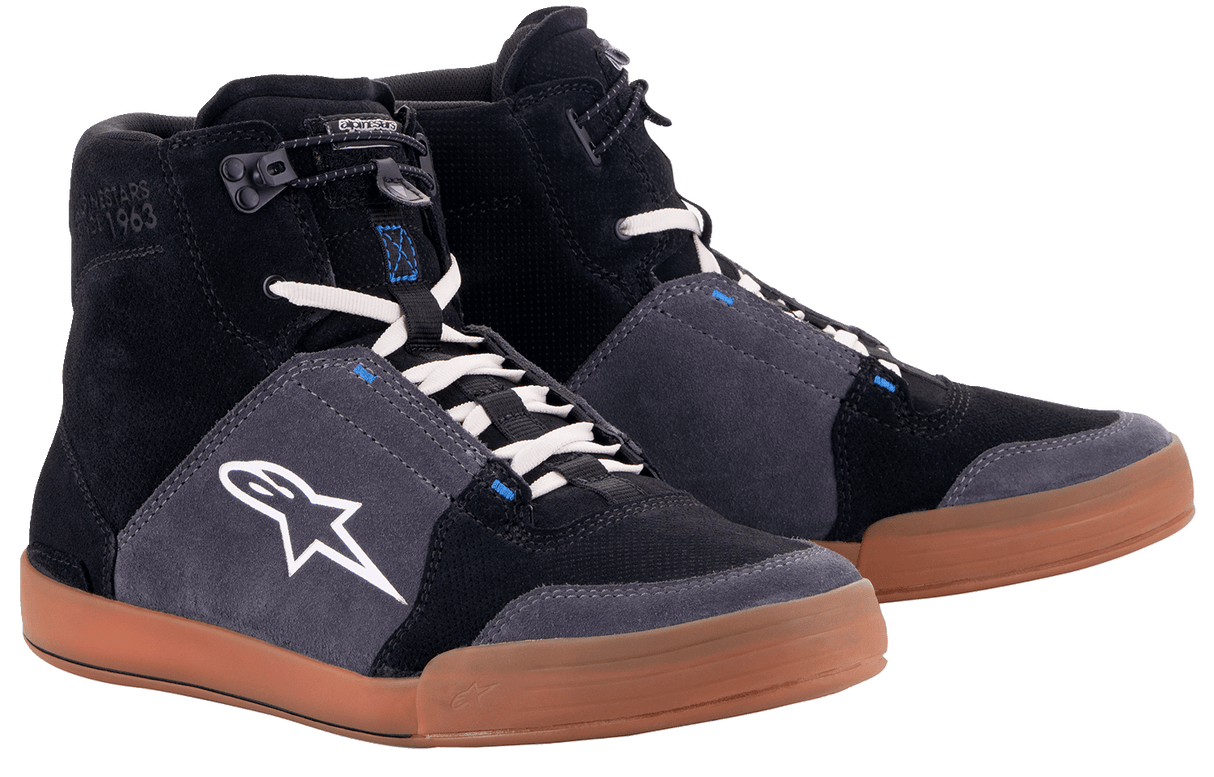 ALPINESTARS Chrome Shoes - Black/Asphalt/Gum Blue - US 10 2512322117210 - Electrek Moto