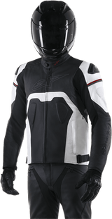 ALPINESTARS Core Leather Jacket - Black/White - US 48 / EU 58 3101316 - 12 - 58 - Electrek Moto