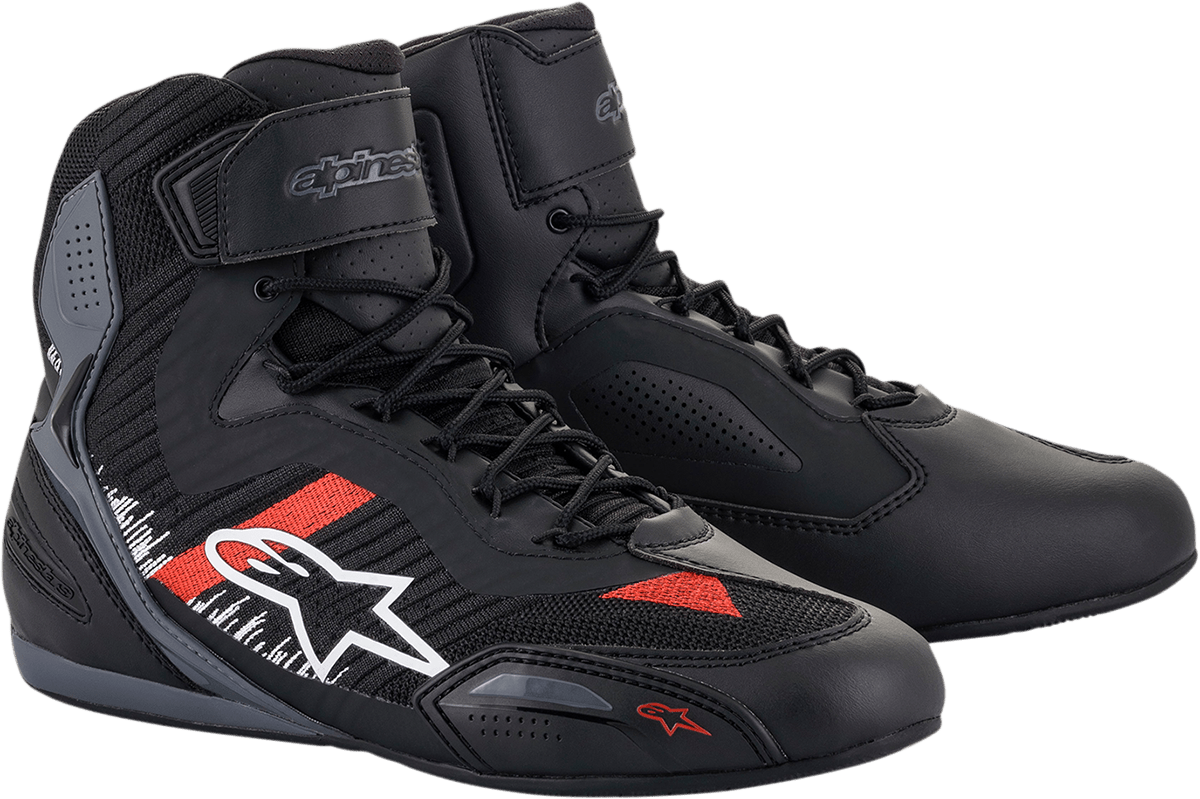 ALPINESTARS Faster - 3 Rideknit Shoes - Black/Gray/Red - US 10.5 25103191165105 - Electrek Moto