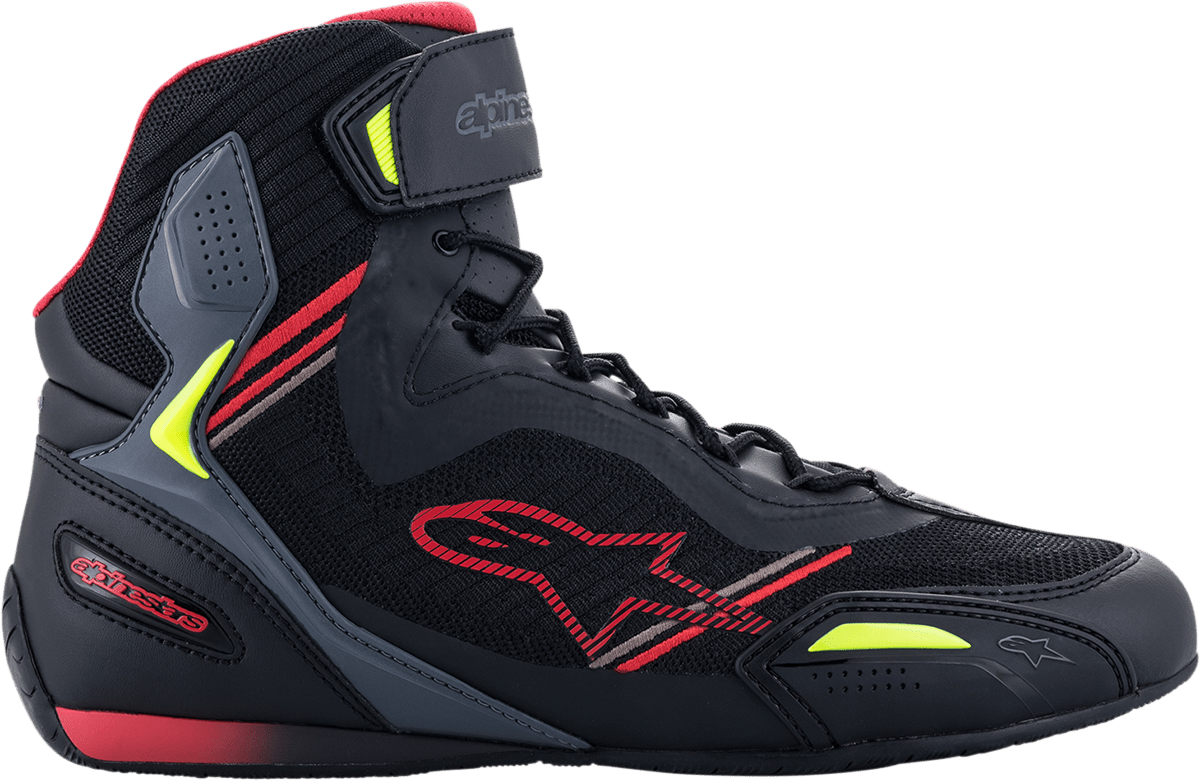 ALPINESTARS Faster - 3 Rideknit Shoes - Black/Red/Yellow - US 10.5 251031913610.5 - Electrek Moto