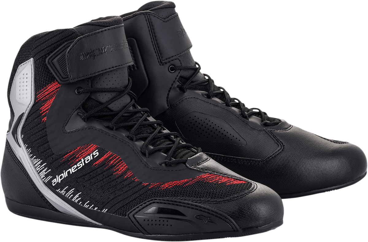 ALPINESTARS Faster - 3 Rideknit Shoes - Black/Silver/Red - US 10 2510319193010 - Electrek Moto