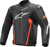 ALPINESTARS Faster v2 Leather Jacket - Black/Red - US 38 / EU 48 3103521 - 1030 - 48 - Electrek Moto