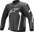 ALPINESTARS Faster v2 Leather Jacket - Black/White - US 50 / EU 60 3103521 - 12 - 60 - Electrek Moto