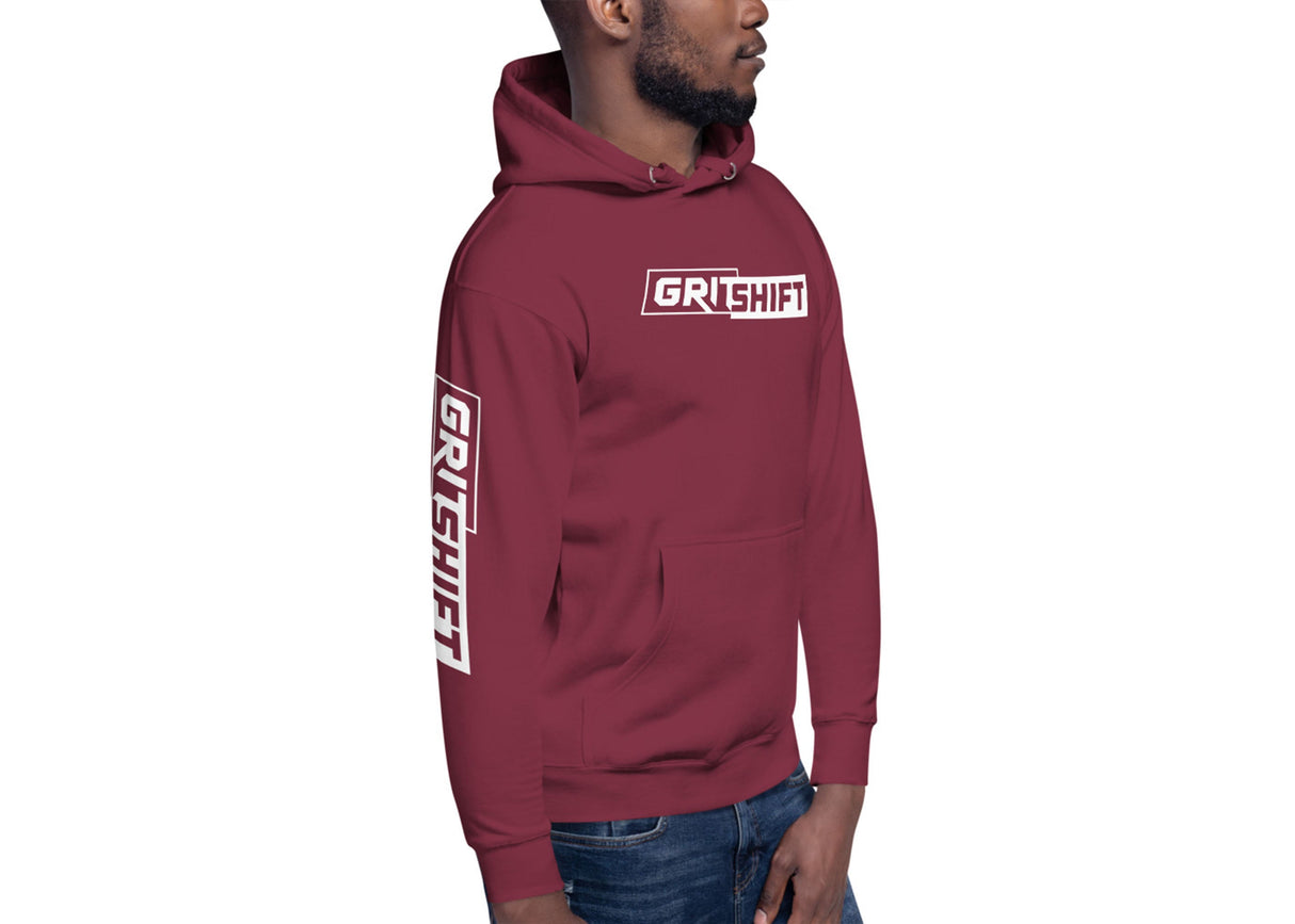 GritShift Unisex Hoodie White Logo