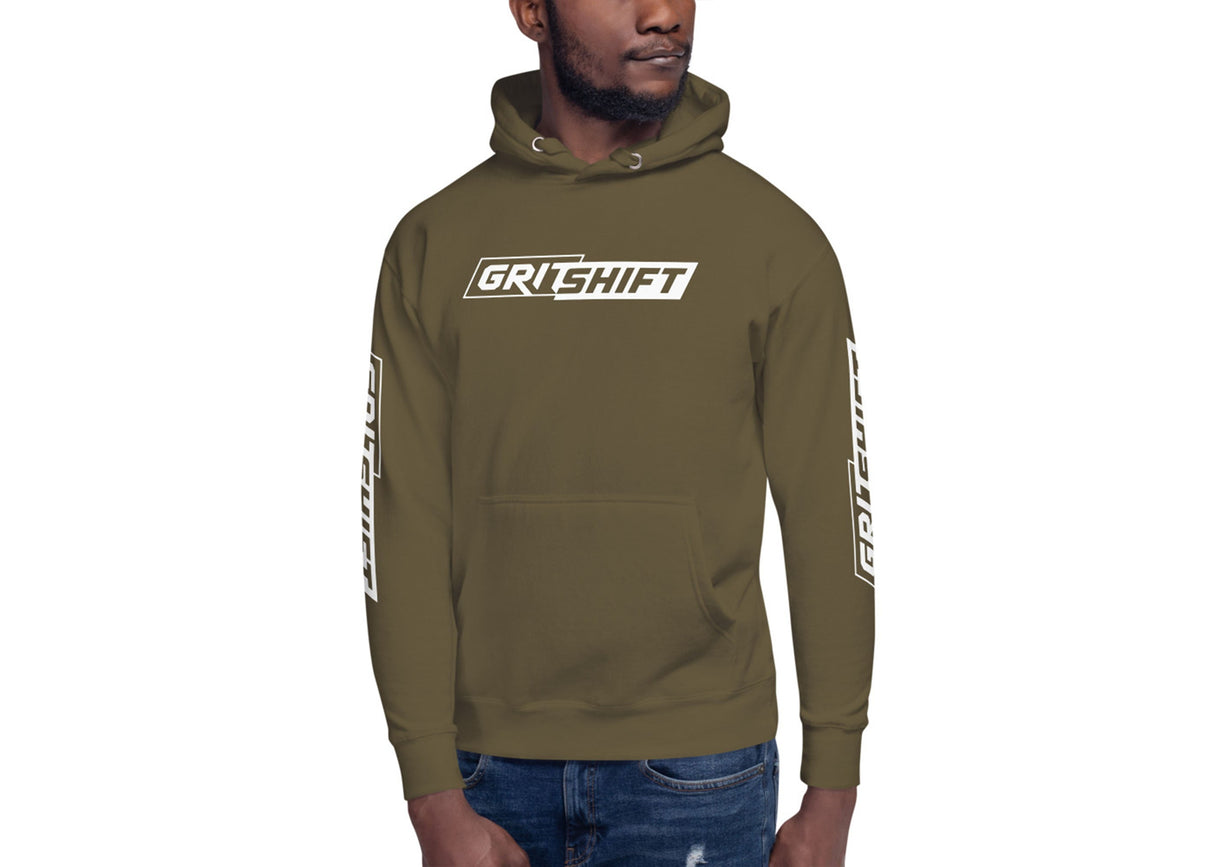 GritShift Unisex Hoodie White Logo