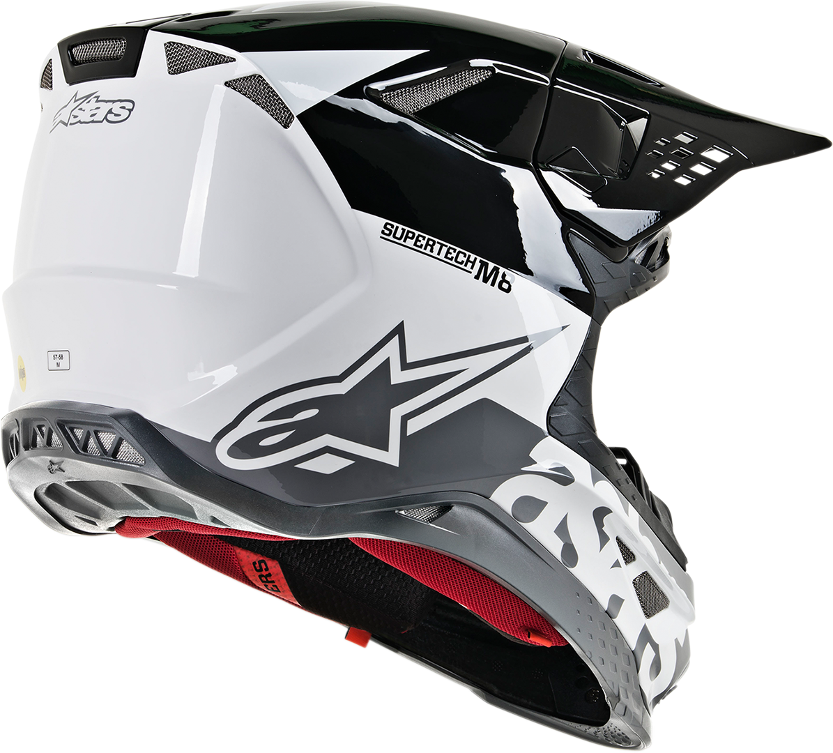 Supertech M8 Helmet - Radium - MIPS - White/Black/Mid Gray Glossy - Sm