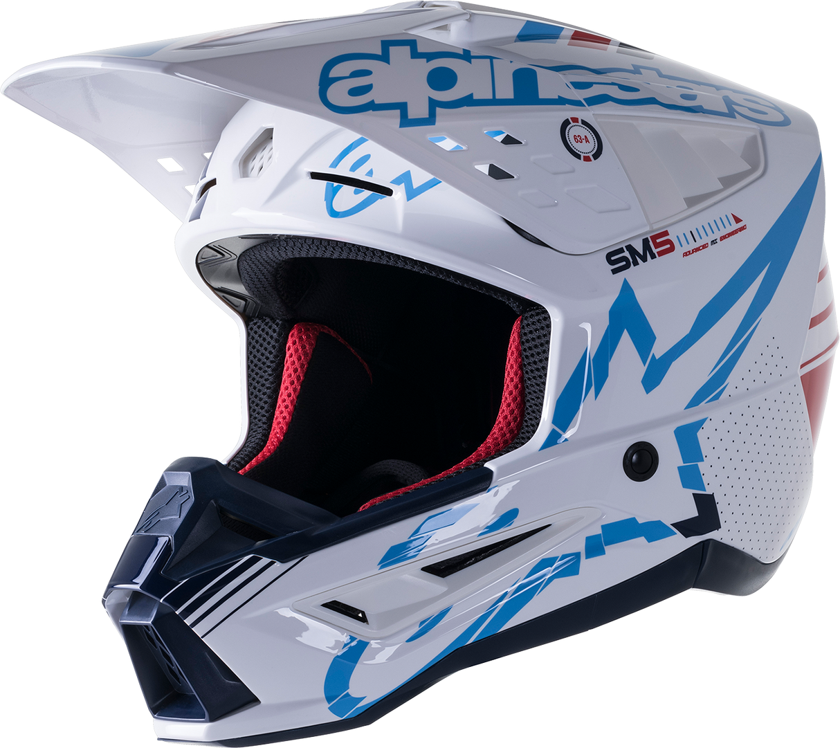 SM5 Helmet - Action - Gloss White/Cyan/Black - 2XL