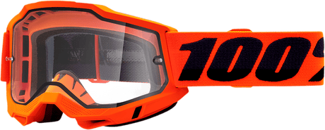 100% Accuri 2 Enduro Goggles - Neon Orange - Clear 50015-00004 - Electrek Moto