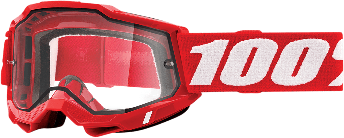100% Accuri 2 Enduro Goggles - Red - Clear 50015-00005 - Electrek Moto