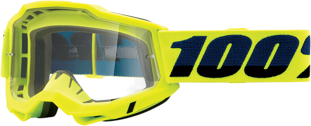 100% Accuri 2 Goggles - Fluo Yellow - Clear 50013-00003 - Electrek Moto