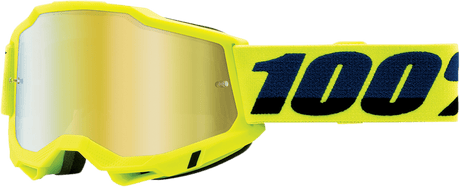 100% Accuri 2 Goggles - Fluo Yellow - Gold Mirror 50014-00003 - Electrek Moto