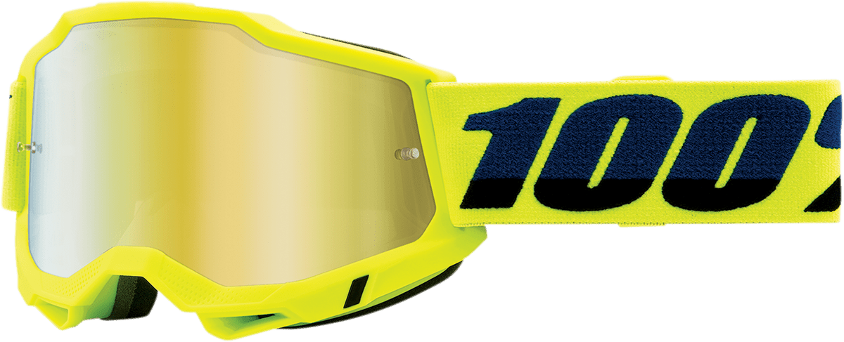 100% Accuri 2 Goggles - Fluo Yellow - Gold Mirror 50014-00003 - Electrek Moto