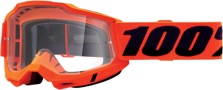 100% Accuri 2 Goggles - Neon Orange - Clear 50013-00004 - Electrek Moto