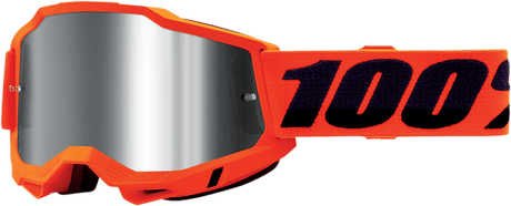 100% Accuri 2 Goggles - Neon Orange - Silver Mirror 50014-00004 - Electrek Moto