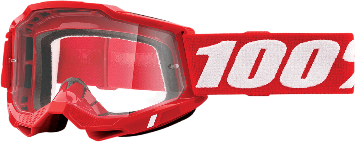 100% Accuri 2 Goggles - Red - Clear 50013-00005 - Electrek Moto