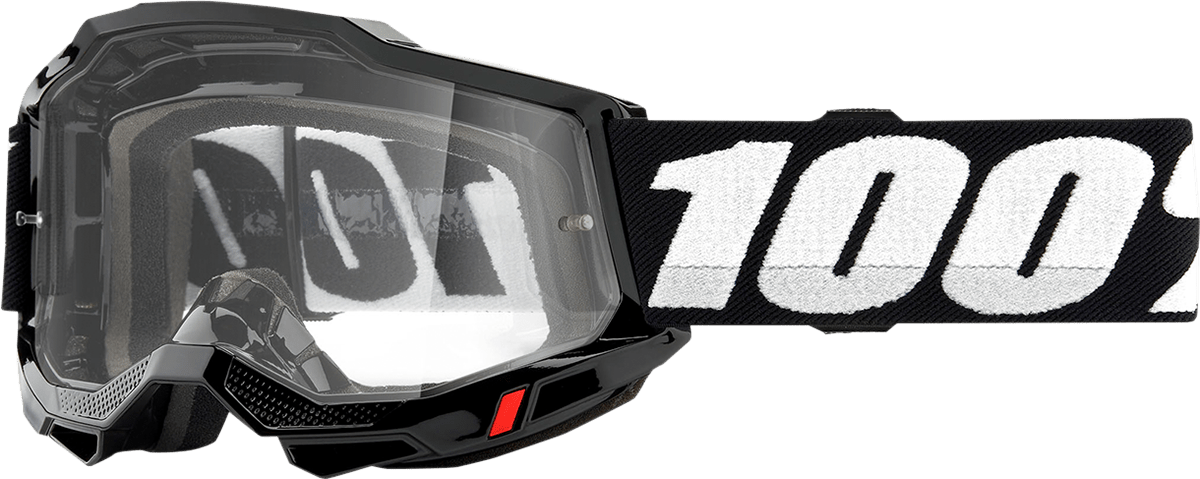 100% Accuri 2 OTG Goggles - Black - Clear 50018-00001 - Electrek Moto