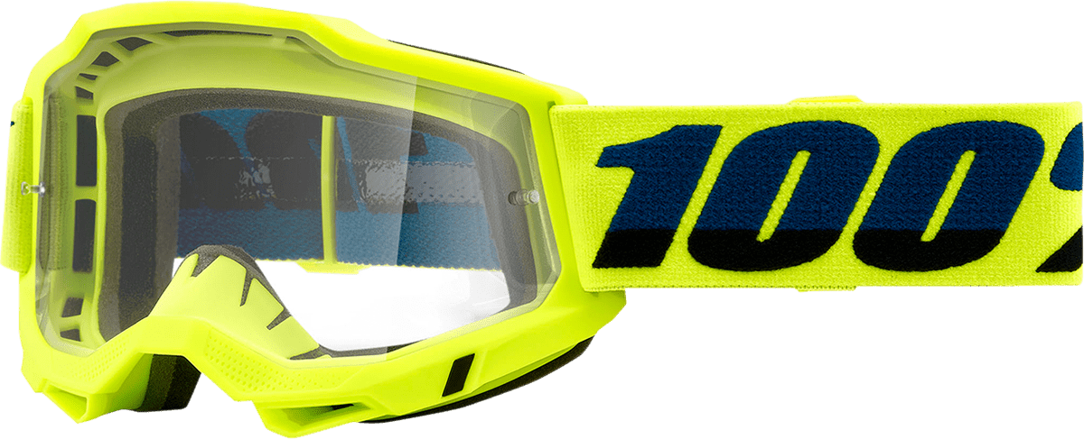 100% Accuri 2 OTG Goggles - Fluo Yellow - Clear 50018-00003 - Electrek Moto