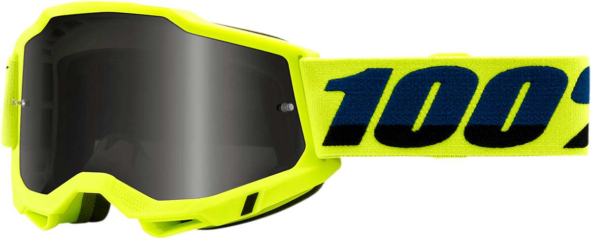 100% Accuri 2 Sand Goggles - Fluo Yellow - Smoke 50020-00003 - Electrek Moto