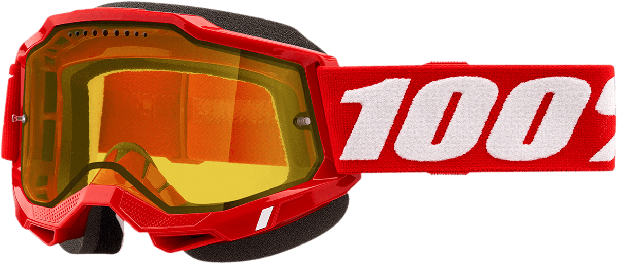 100% Accuri 2 Snow Goggles - Red - Yellow 50021-00005 - Electrek Moto