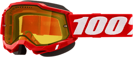 100% Accuri 2 Snow Goggles - Red - Yellow 50021-00005 - Electrek Moto