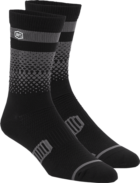 100% Advocate Socks - Black/Charcoal - Large/XL 24017-376-18 - Electrek Moto