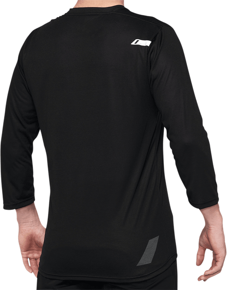 100% Airmatic 3/4 Sleeve Jersey - Black - Large 40018-00002 - Electrek Moto