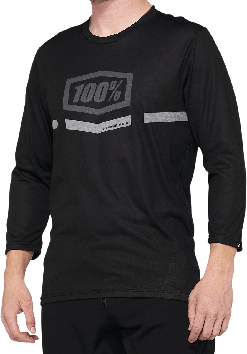 100% Airmatic 3/4 Sleeve Jersey - Black - Small 40018-00000 - Electrek Moto