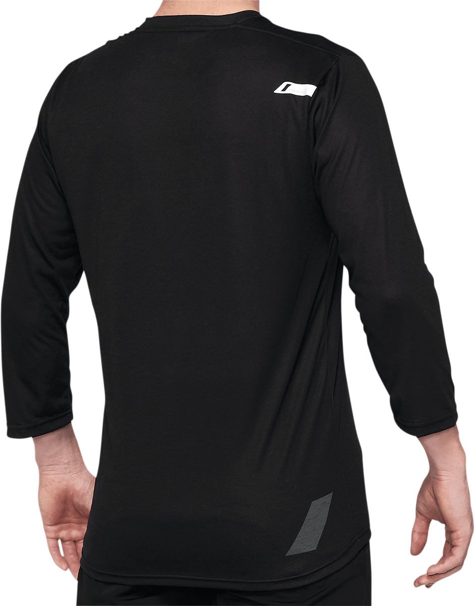 100% Airmatic 3/4 Sleeve Jersey - Black - Small 40018-00000 - Electrek Moto