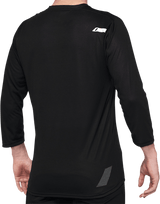 100% Airmatic 3/4 Sleeve Jersey - Black - Small 40018-00000 - Electrek Moto