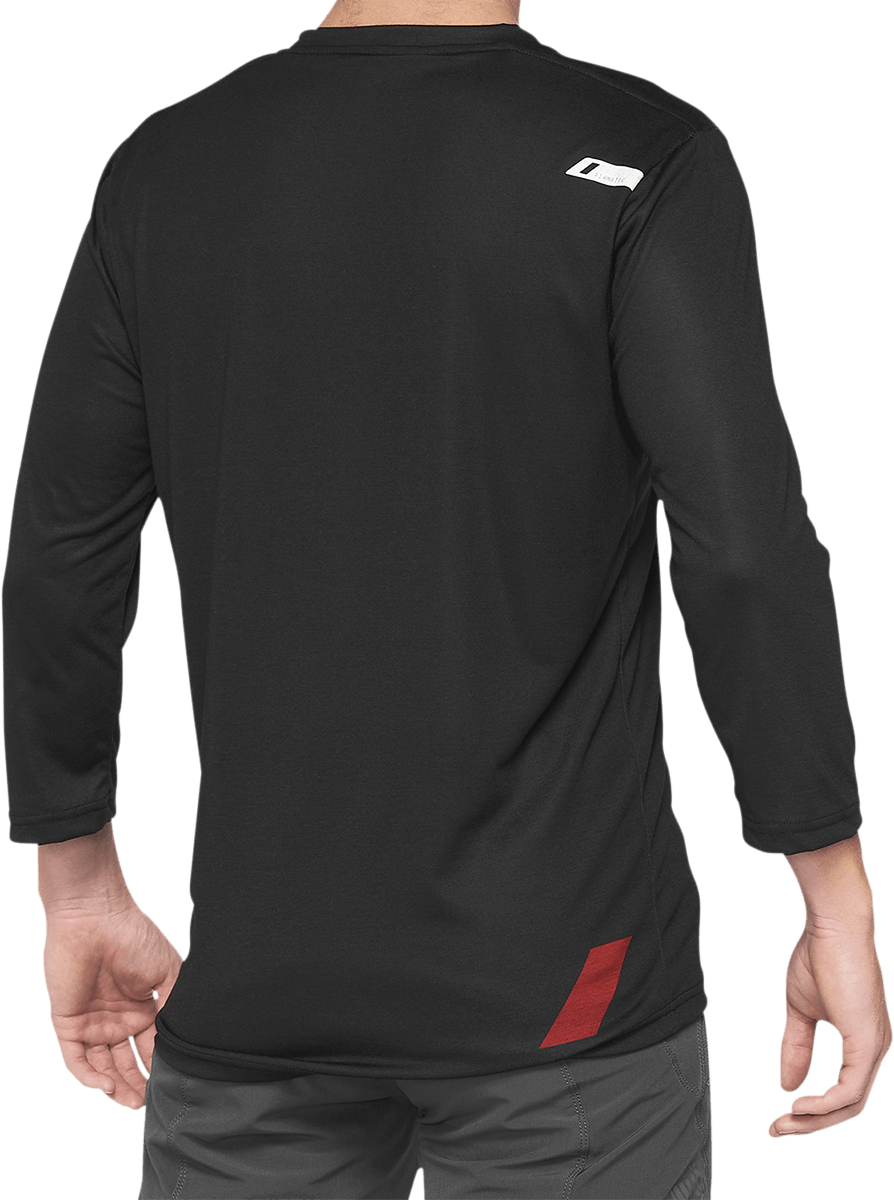 100% Airmatic 3/4 Sleeve Jersey - Black/Red - Small 40018-00005 - Electrek Moto