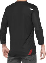 100% Airmatic 3/4 Sleeve Jersey - Black/Red - Small 40018-00005 - Electrek Moto