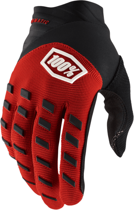 100% Airmatic Gloves - Red/Black - Large 10000-00027 - Electrek Moto