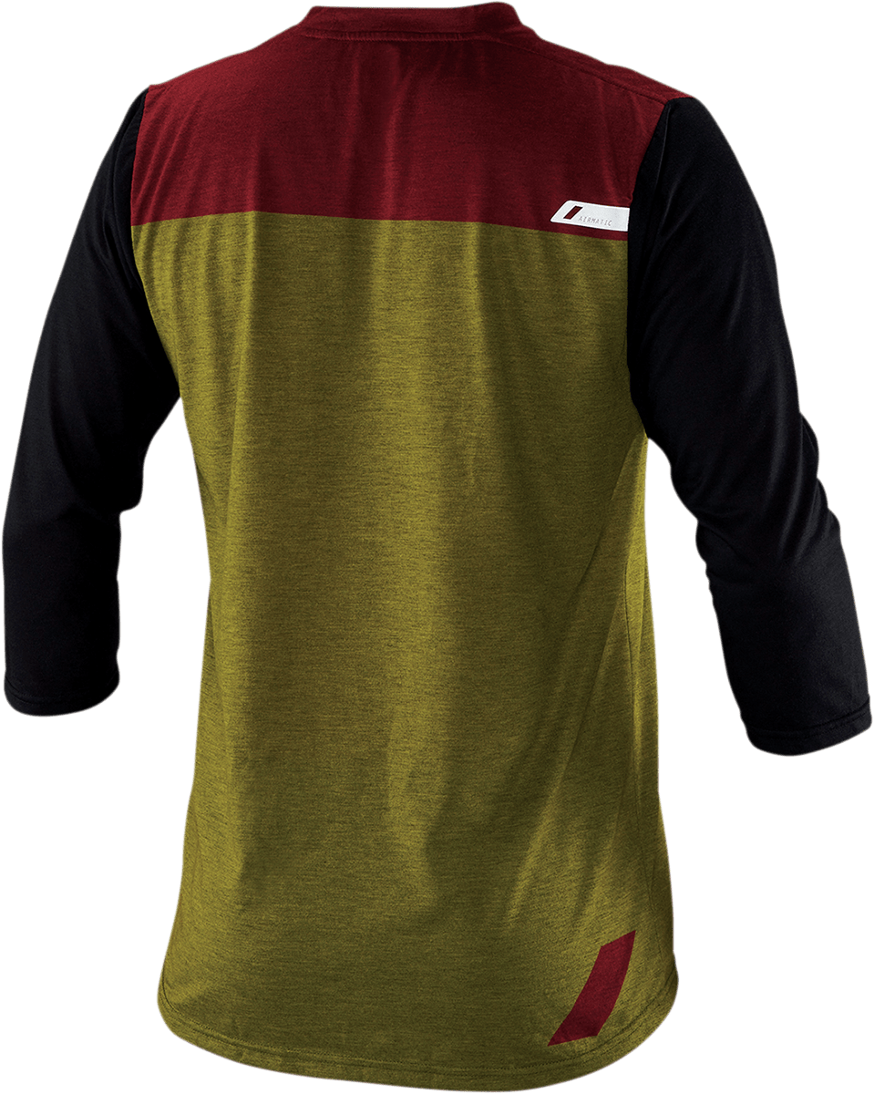 100% Airmatic Jersey - 3/4 Sleeve - Olive - Medium 41313-296-11 - Electrek Moto