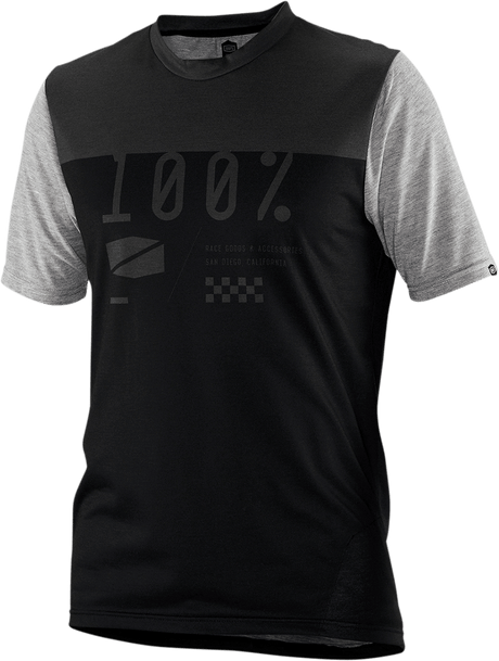 100% Airmatic Jersey - Short-Sleeve - Black/Charcoal - Large 41312-057-12 - Electrek Moto