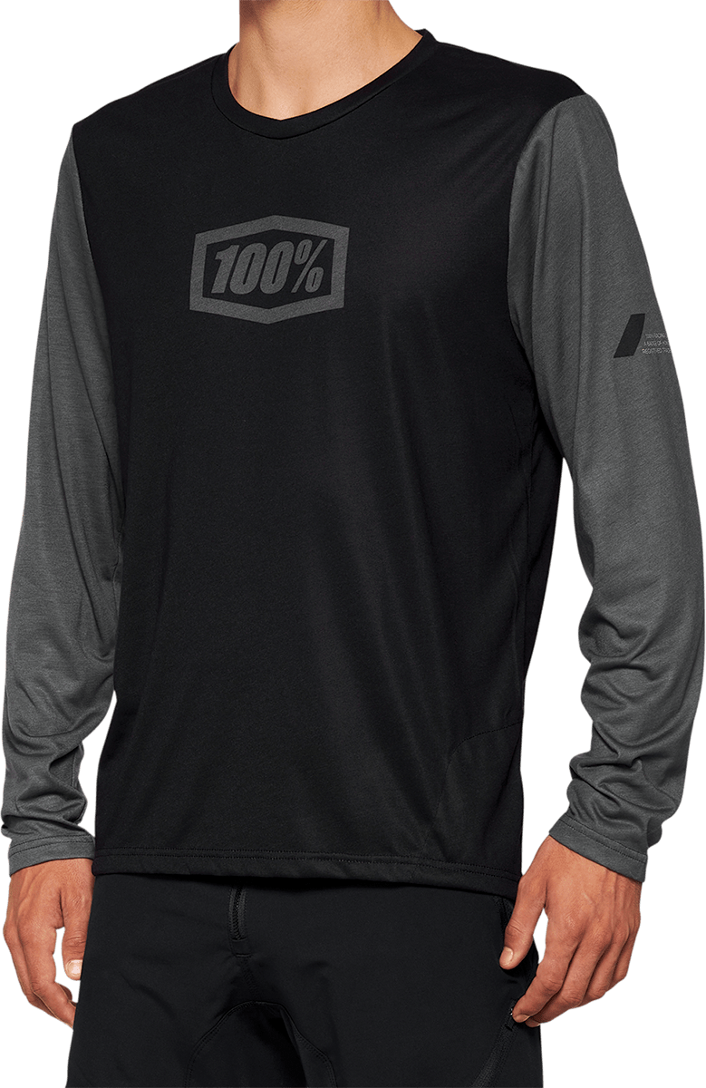 100% Airmatic Long-Sleeve Jersey - Black - Large 40019-00002 - Electrek Moto