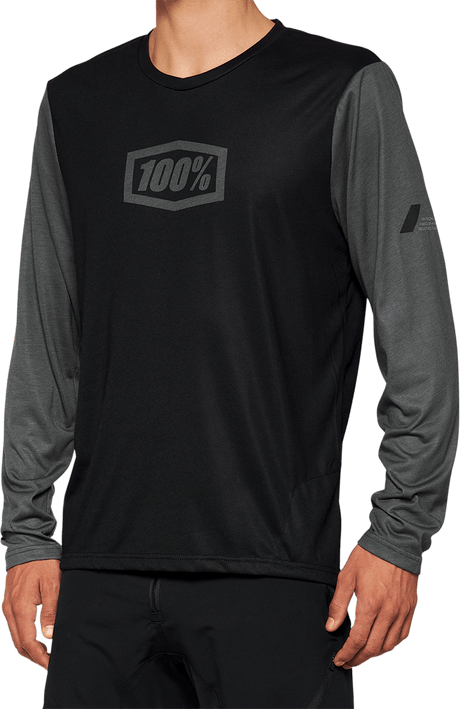 100% Airmatic Long-Sleeve Jersey - Black - Small 40019-00000 - Electrek Moto