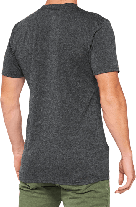 100% Argus Tech T-Shirt - Heather Charcoal - Large 35024-052-12 - Electrek Moto