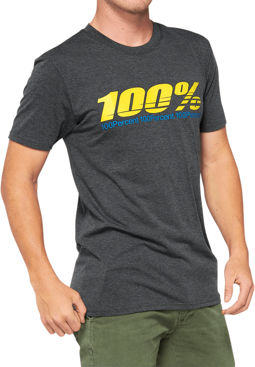 100% Argus Tech T-Shirt - Heather Charcoal - Medium 35024-052-11 - Electrek Moto