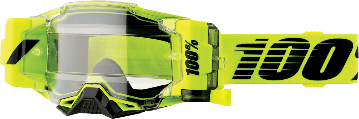 100% Armega Forecast Goggles - Nuclear Citrus - Clear 50006-00002 - Electrek Moto